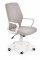 Kancelárska otočná stolička SPIN 2 – plast, látka, biela / šedo-béžová