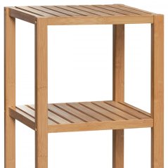 Regál, 4 police, masív bambus, prírodný odtieň, nosnosť 12 kg