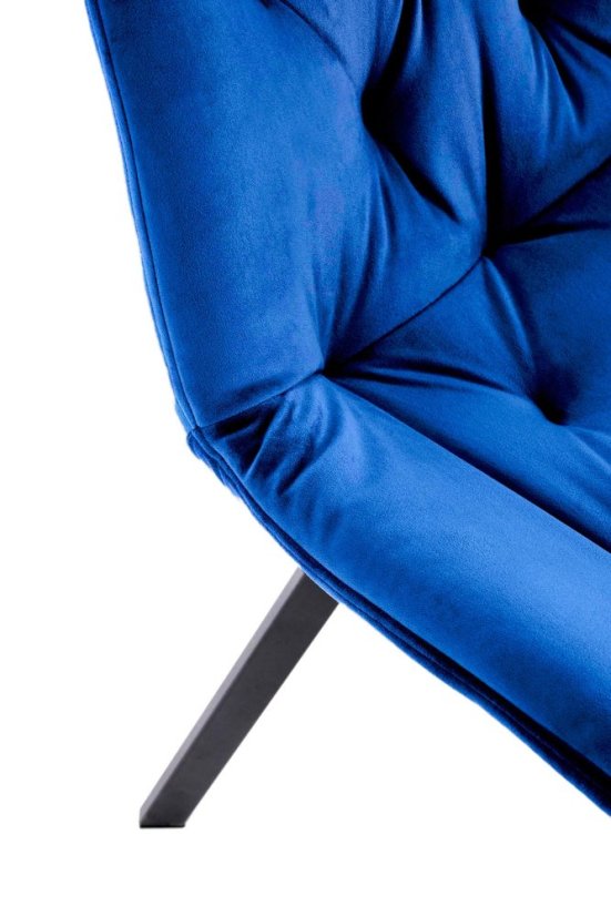 Elegantní otočná modrá sametová židle BECKY Halmar
