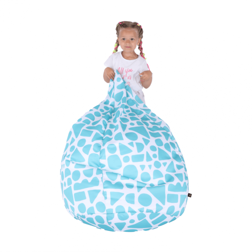 Sedací vak TELDIN —75x75x110, látka, tyrkysová / biela