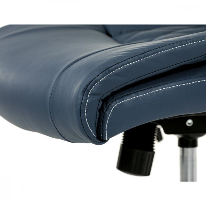 Kancelárske kreslo CYRUS — kov, ekokoža, modrá