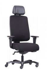Ergonomická záťažová stolička BOSTON 24/7 — látka, čierna, nosnosť 200 kg