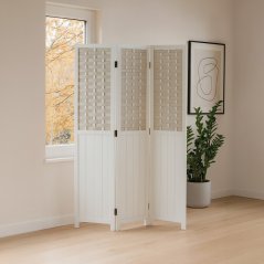 Elegantný biely paraván LIVARO z masívu pre moderné interiéry Autronic