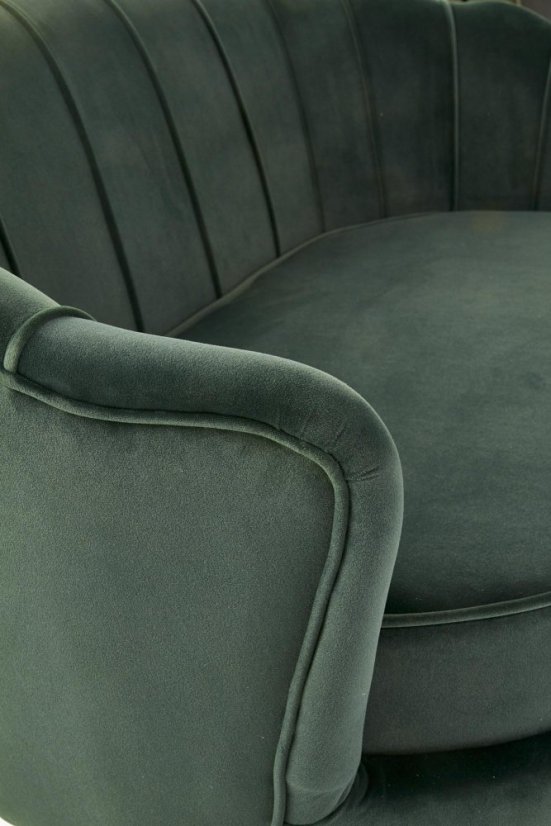 Designová pohovka AMORINITO — kov, zelená látka, nosnost 200 kg Halmar