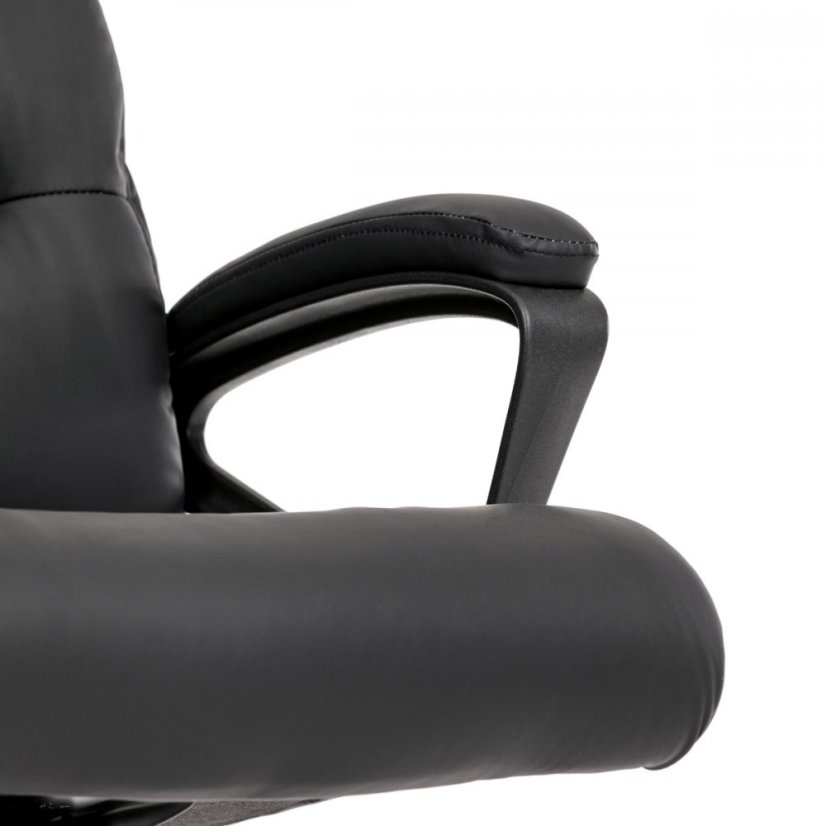 Kancelářské křeslo HOLMES — kov, ekokůže, černá Autronic