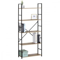 Regál VERSA III — čierna/ dekor dub