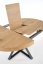 Jídelní kulatý rozkládací stůl MERCY –⁠ 120x120x80 (+40), dřevo/kov, zlatý dub/černá