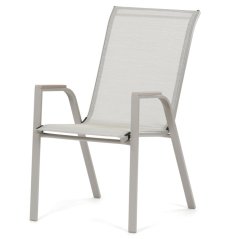 Zahradní židle DUNES – béžová kovová se síťovinou, Autronic