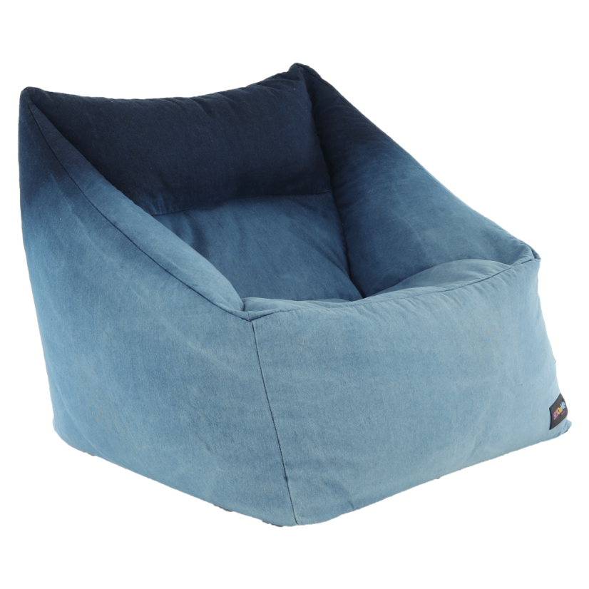 Sedací vak KOZANIŤ — 70×70, modrá látka