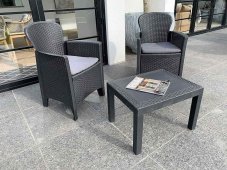 Zahradní balkonový set ANVIL 1 + 2 — umělý ratan, antracit