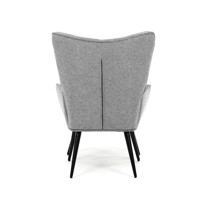 Luxusní relaxační křeslo NUVOLA s taburetem –  vodoodpudivá, sametová, šedá látka