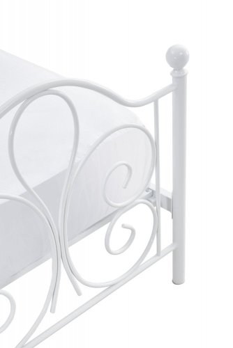 Jednolůžková postel PANAMA — 90x200, kov, bílá