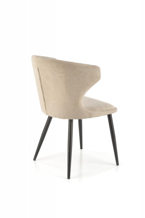 Jedálenská stolička MERMA — oceľ, látka, béžová