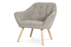 Relaxační křeslo YSTAD — masiv, látka šedobéžová, nosnost 130 kg Autronic