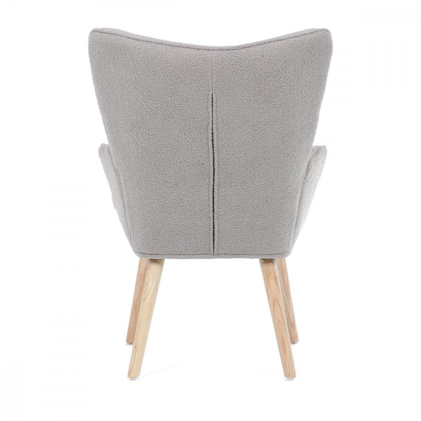 Relaxační křeslo ušák PARIS– masiv, látka, šedá Autronic