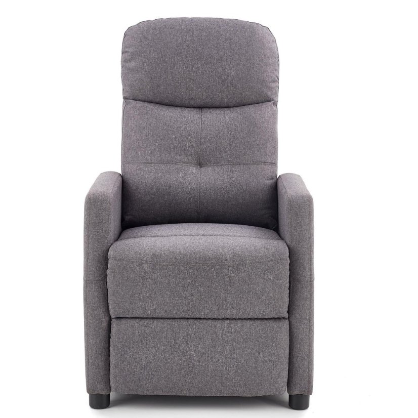 Relaxační polohovací TV křeslo FELIPE — látka, šedá