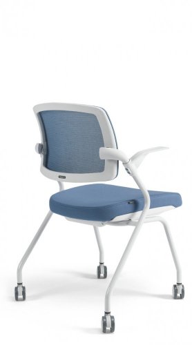 Konferenční židle na kolečkách Bestuhl U20 WHITE — více barev, stohovatelná - Barevné provedení U20 WHITE: Černá
