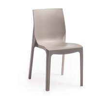 Plastová židle EMMA — nosnost 150 kg, taupe