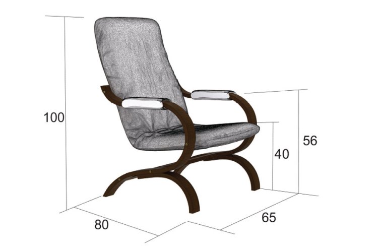 Křeslo pohupovací BADY R17 – masiv, látka, šedá Bradop