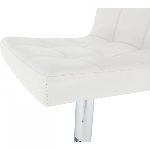Barová stolička KANDY NEW — ekokoža biela/chróm