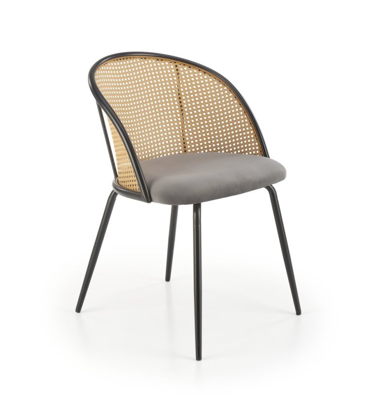 Jedálenská stolička TELMAR — kov, látka, sivá