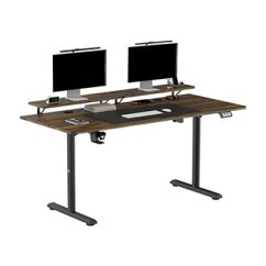 Pracovní stůl HIGHLANDER XXL BROWN s elektrickým nastavením výšky