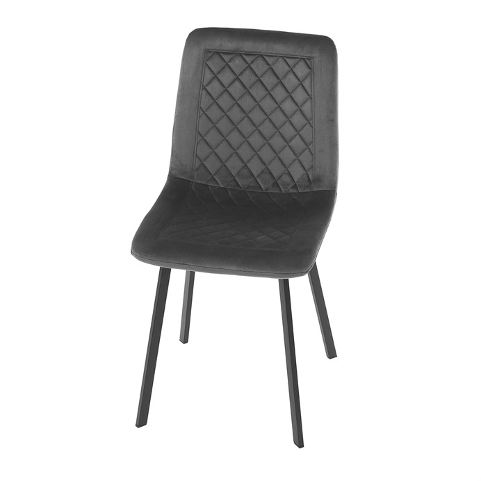 Elegantná jedálenská stolička NOX – sivý zamat, čierny kov Autronic