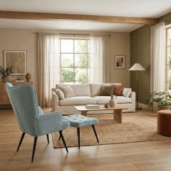 Luxusní relaxační křeslo NUVOLA s taburetem –  vodoodpudivá, sametová, modrá látka Autronic