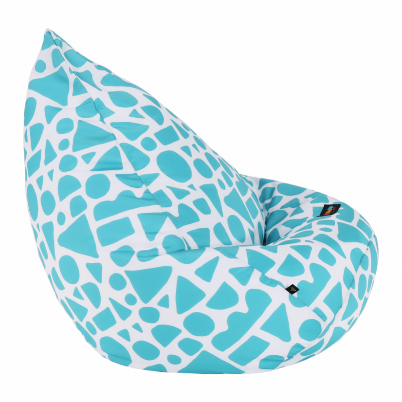 Sedací vak TELDIN —75x75x110, látka, tyrkysová / biela