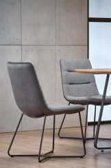 Jídelní židle BRENT – látka, ekokůže, šedá