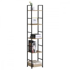 Regál RIVIERA IV — čierna / dubový dekor