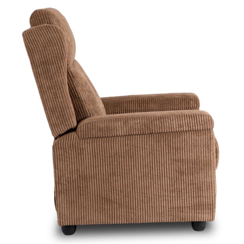 Elegantné hnedé kreslo SPENCER z manšestru