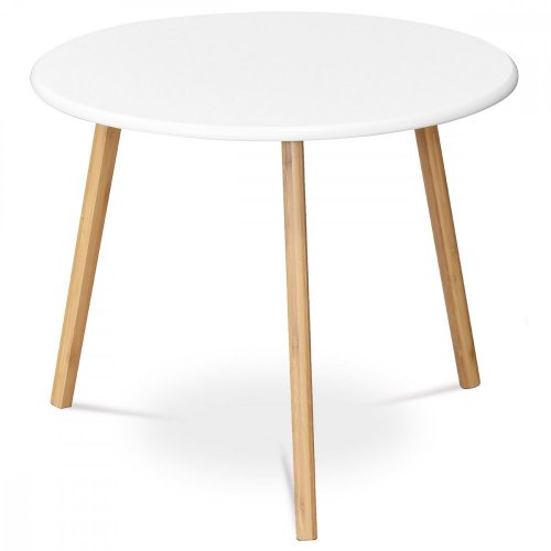 Konferenční stolek VOLTO II — bambus, přírodní / bílá