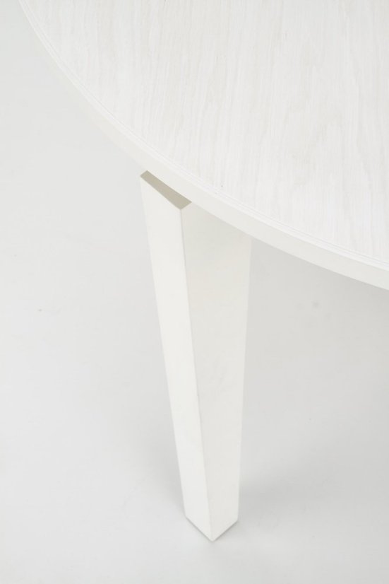 Jídelní kulatý rozkládací stůl SORBUS – 100x100x77 (+100) dřevo, bílá Halmar