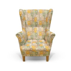 Detské kreslo ušiak VISBY JUNIOR - masív, látka, teddy