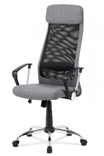 Kancelářská otočná židle PERRY na kolečkách — chrom, látka, více barev
