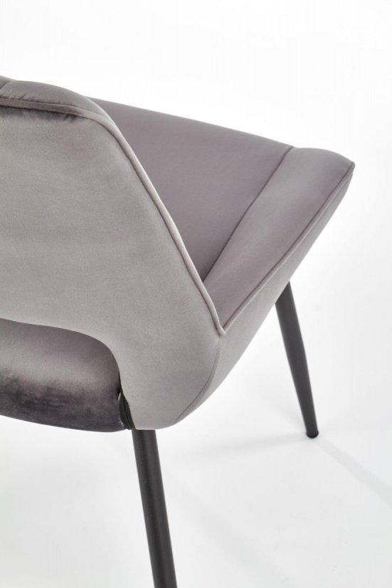 Jedálenské kresielko RILEY — zamat, sivá