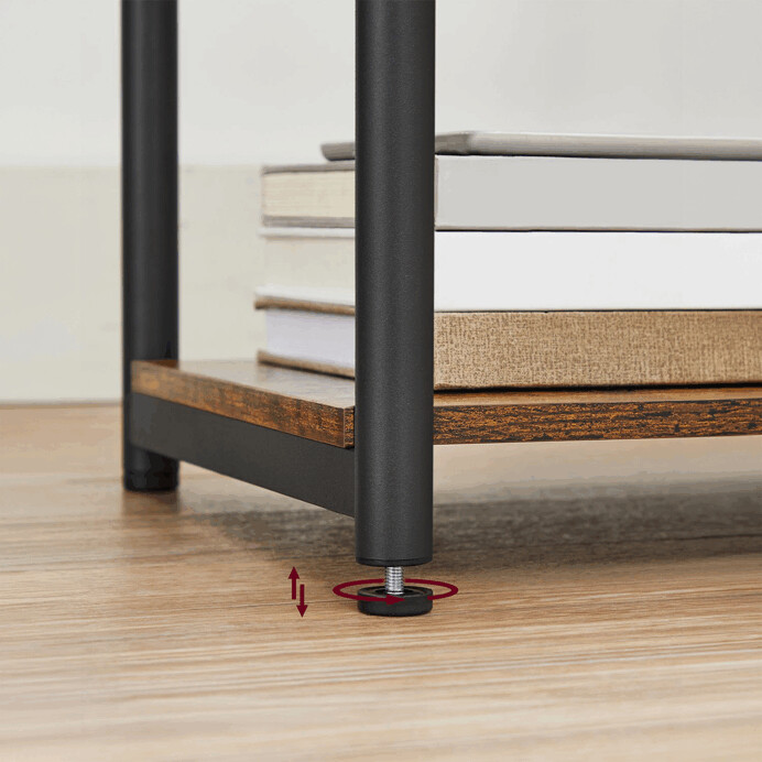 Industriálny odkladací stolík FORGE s USB a zásuvkou – MDF, 30x34x58cm Autronic