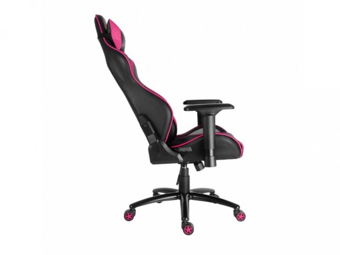 Herní židle RACING ZK-026 — PU kůže, černá / růžová, nosnost 130 kg