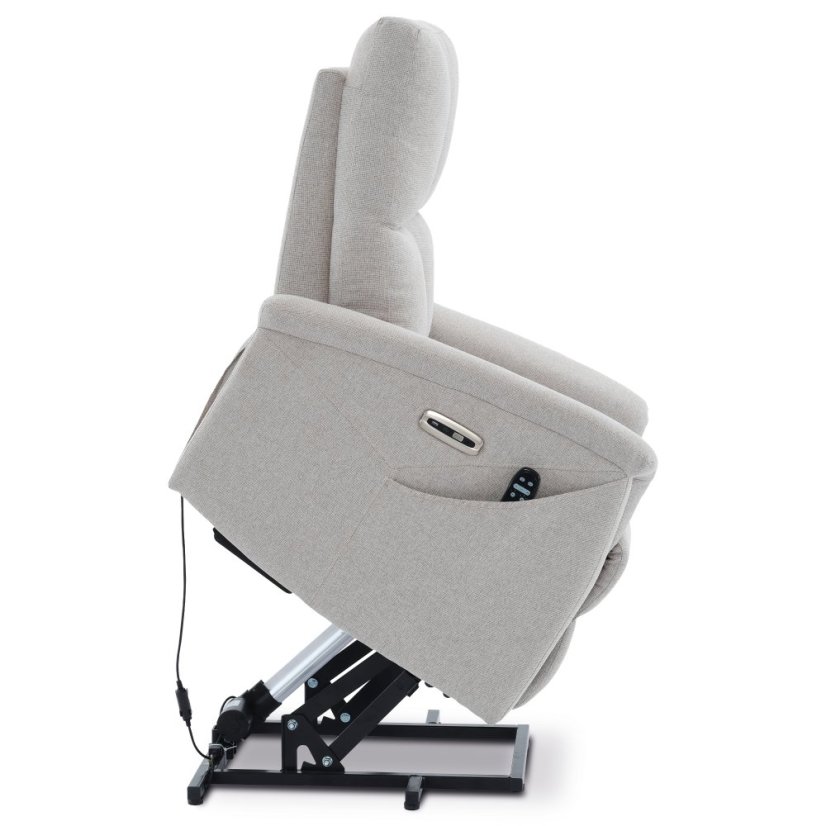 Luxusné krémové polohovacie masážne kreslo THERMIO s výhrevom a USB