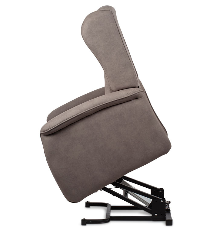 TV křeslo ušák MARLON s elektrickým polohováním — hnědá látka, 2 motory, nosnost 140 kg Autronic