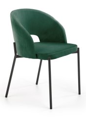 Jídelní křesílko AKRO – samet, tmavě zelená Halmar