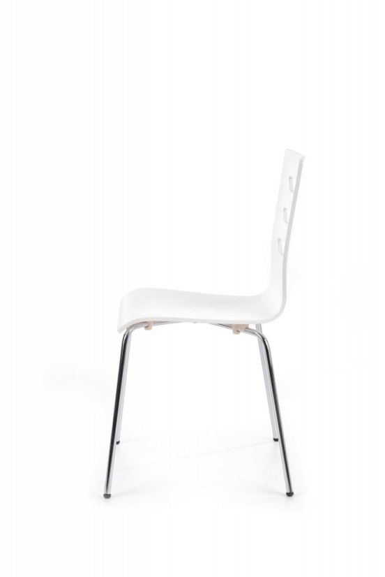 Stolička NIRA - kov, preglejka, biela