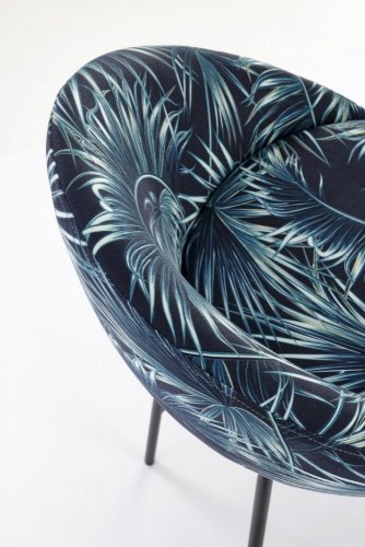 Barová židle KLINT — ocel, látka, modrá / vzor