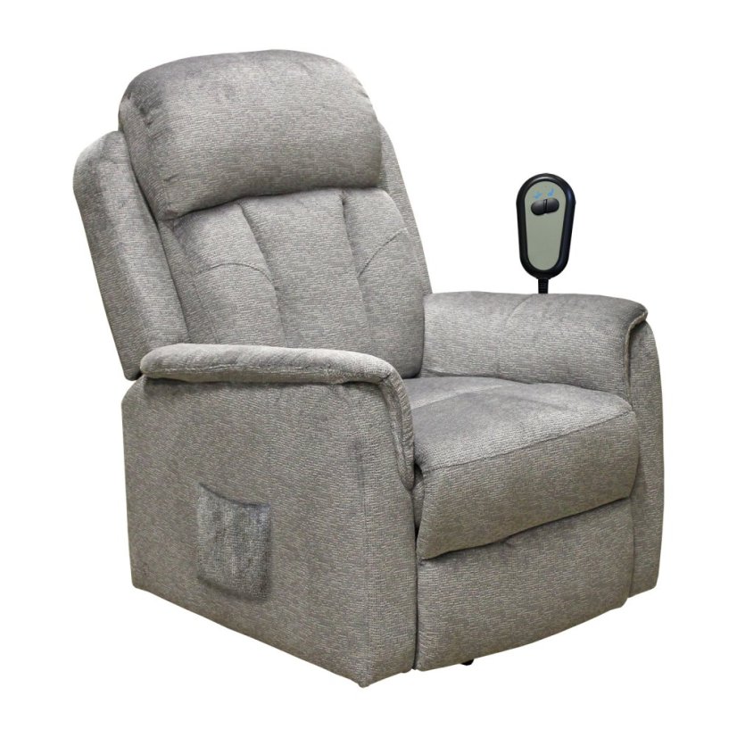 TV křeslo COMFORT s elektrickým polohováním — šedá IDEA nábytek