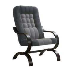 Relaxační křeslo GURU — masiv, látka, ořech / šedá Kondela