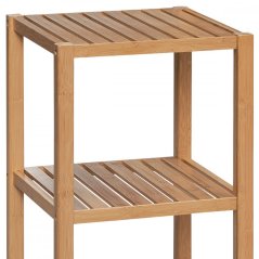 Regál, 3 police, masív bambus, prírodný odtieň, nosnosť 9 kg