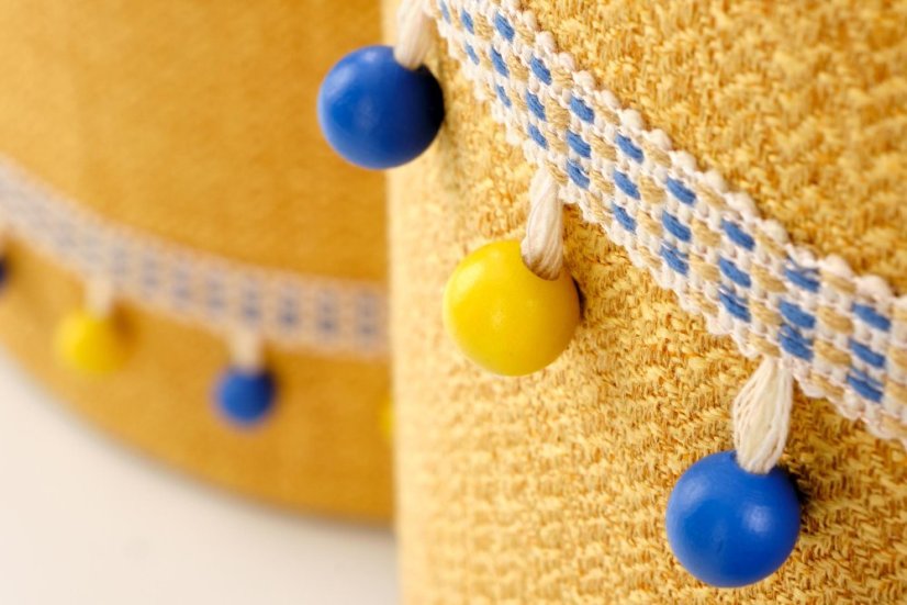 Set taburetov GRADO – látka, žltá