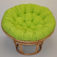 Relaxační papasan ARTEMIS — ⌀110 cm, ratan, látka, medová / více barev