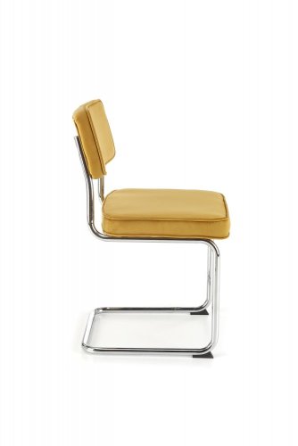 Jídelní židle VALDA — kov, látka, žlutá